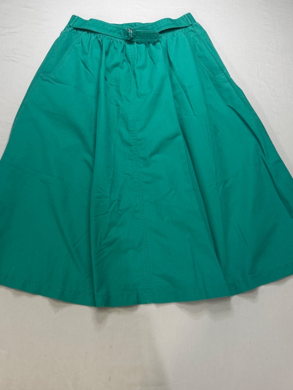 Vintage 90s Teal A-Line Midi Skirt Belted Women’s 14 Sportswear